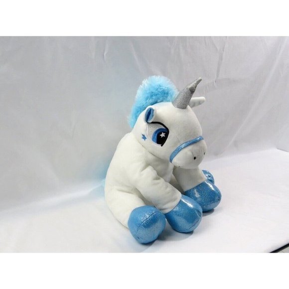 Cuddle & Friends Smile Unicorn Soft Plush Animal Blue Mane Sparkle Hooves  14" - Picture 3 of 11